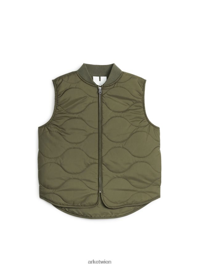 ARKET Steppweste Khakigrün Kinder 8RF08T1674 Kleidung