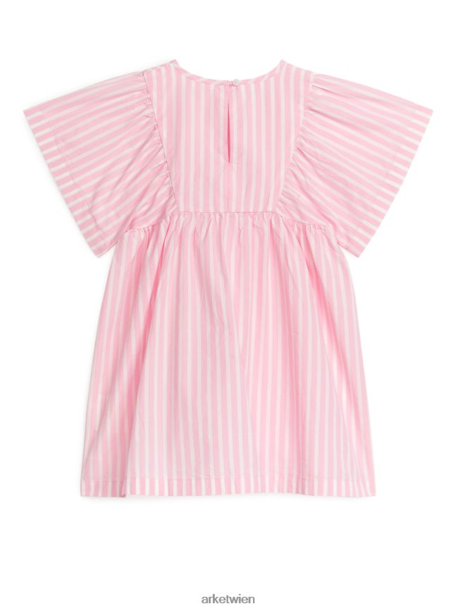 ARKET Kleid aus Baumwollpopeline rosa/gestreift Kinder 8RF08T1381 Kleidung
