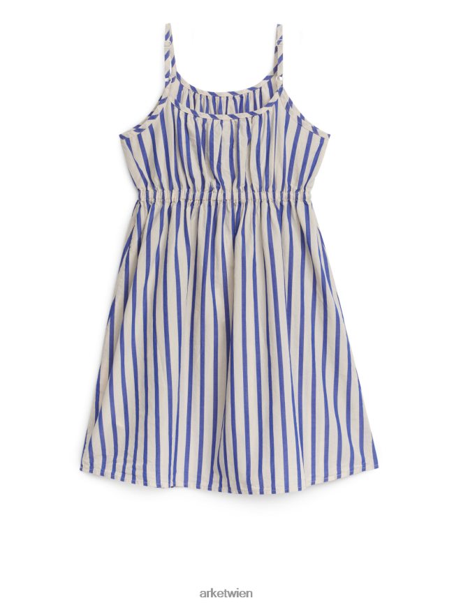ARKET gewebtes Sommerkleid Blaue Streifen Kinder 8RF08T1368 Kleidung