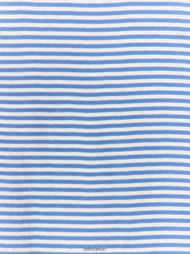 ARKET Kurzes Pyjama-Set aus Jersey Blau Weiss Kinder 8RF08T1669 Kleidung