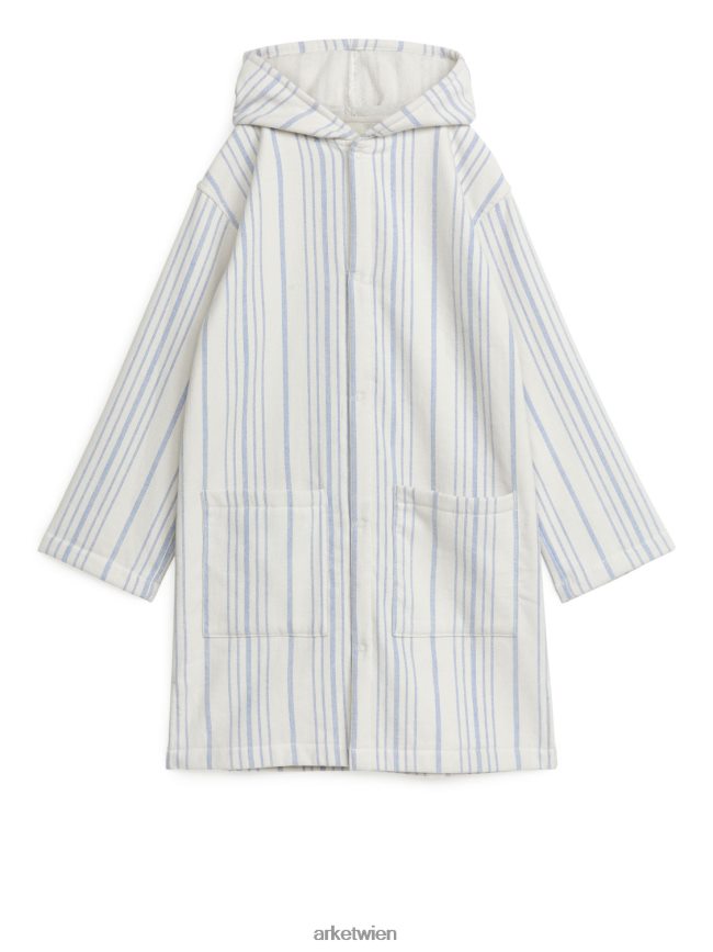 ARKET Strandmantel aus Baumwolle weiß Blau Kinder 8RF08T1667 Kleidung