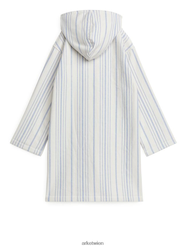 ARKET Strandmantel aus Baumwolle weiß Blau Kinder 8RF08T1667 Kleidung