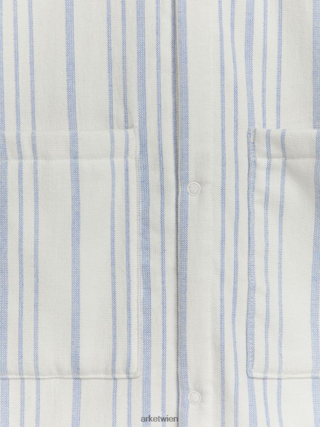 ARKET Strandmantel aus Baumwolle weiß Blau Kinder 8RF08T1667 Kleidung