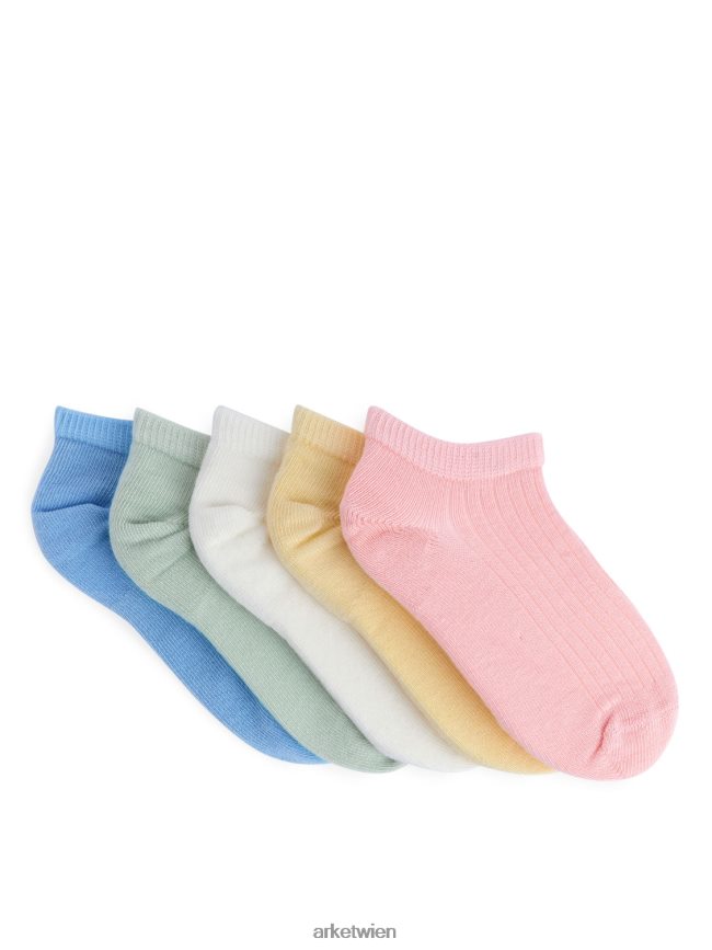 ARKET Sneakersocken, 5 Paar weicher Regenbogen/Mehrfarbig Kinder 8RF08T1599 Kleidung