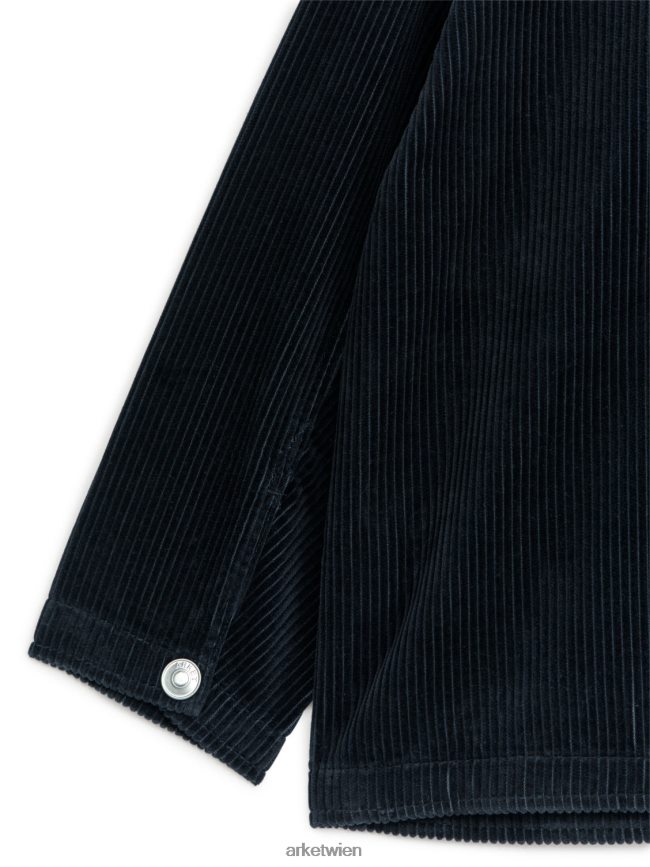 ARKET Cord-Overshirt mit Reißverschluss Schwarz Kinder 8RF08T1515 Kleidung