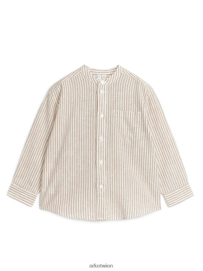 ARKET Henley-Leinenhemd beige/cremeweiß Kinder 8RF08T1473 Kleidung