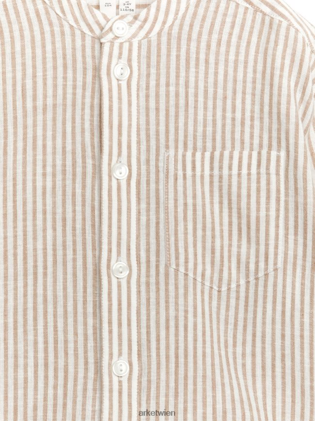 ARKET Henley-Leinenhemd beige/cremeweiß Kinder 8RF08T1473 Kleidung