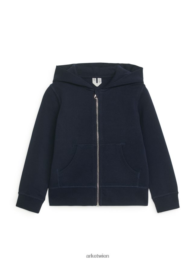 ARKET Kapuzenpullover mit Reißverschluss Dunkelblau Kinder 8RF08T1530 Kleidung