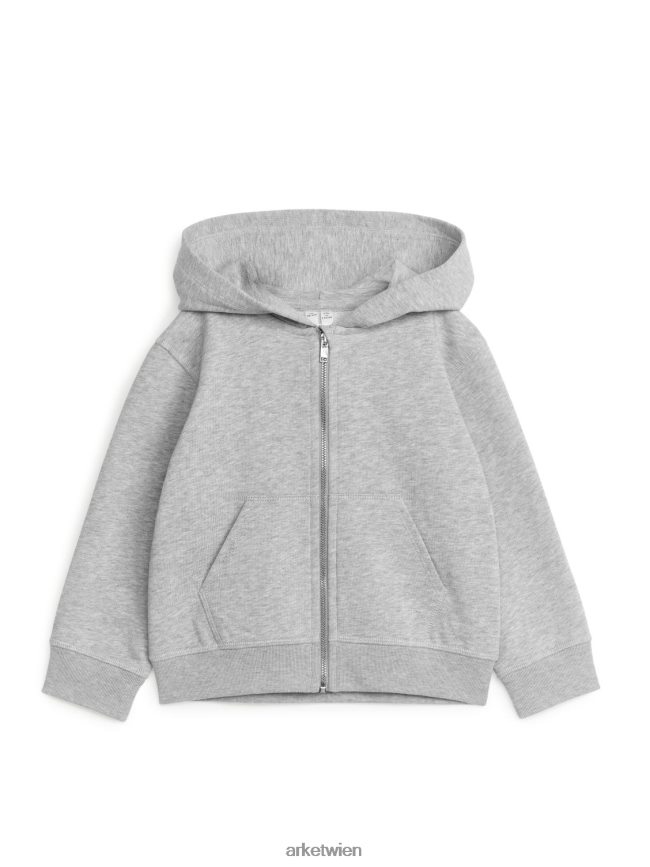ARKET Kapuzenpullover mit Reißverschluss hellgrau Kinder 8RF08T1494 Kleidung