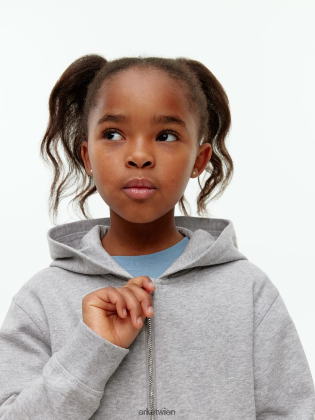 ARKET Kapuzenpullover mit Reißverschluss hellgrau Kinder 8RF08T1494 Kleidung