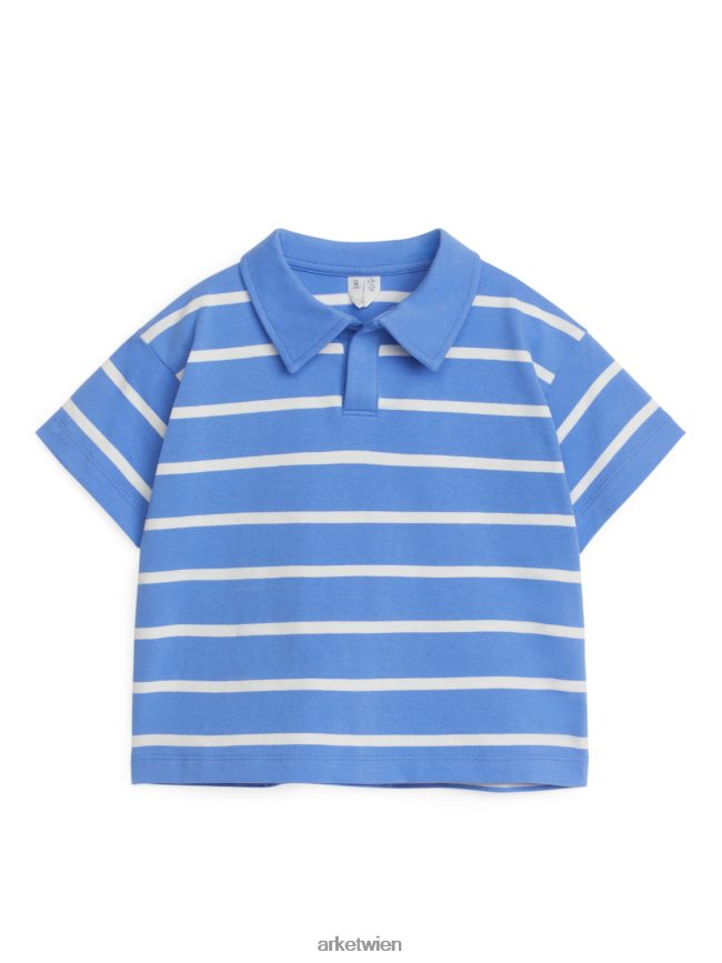 ARKET Kurzarm-Poloshirt Blau Weiss Kinder 8RF08T1436 Kleidung