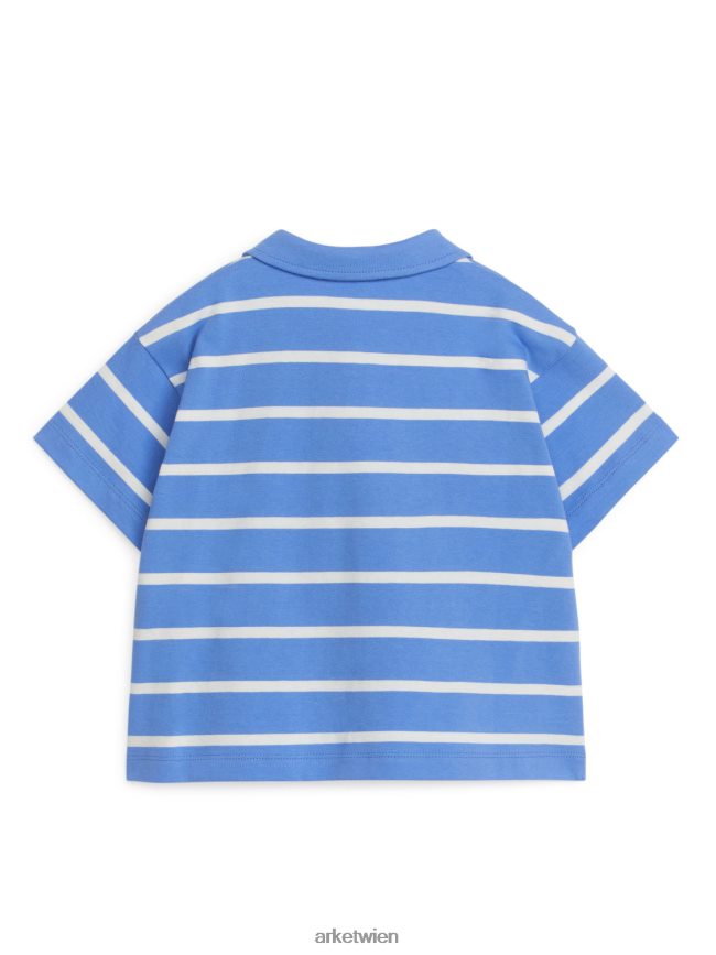 ARKET Kurzarm-Poloshirt Blau Weiss Kinder 8RF08T1436 Kleidung