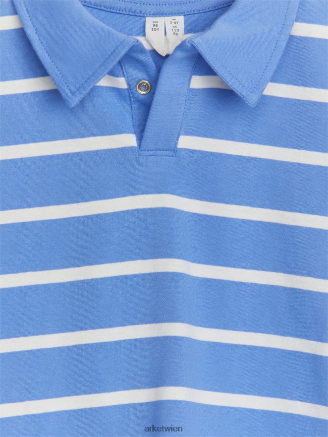 ARKET Kurzarm-Poloshirt Blau Weiss Kinder 8RF08T1436 Kleidung