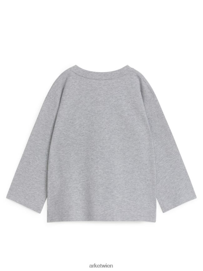 ARKET Langarm-T-Shirt Graumelange/Roboter Kinder 8RF08T1485 Kleidung