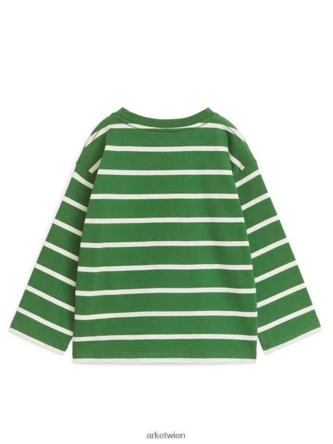 ARKET Langarm-T-Shirt grün/gestreift Kinder 8RF08T1452 Kleidung