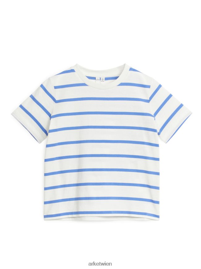 ARKET Streifen-T-Shirt weiß Blau Kinder 8RF08T1477 Kleidung