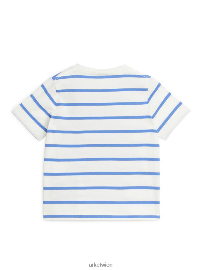 ARKET Streifen-T-Shirt weiß Blau Kinder 8RF08T1477 Kleidung
