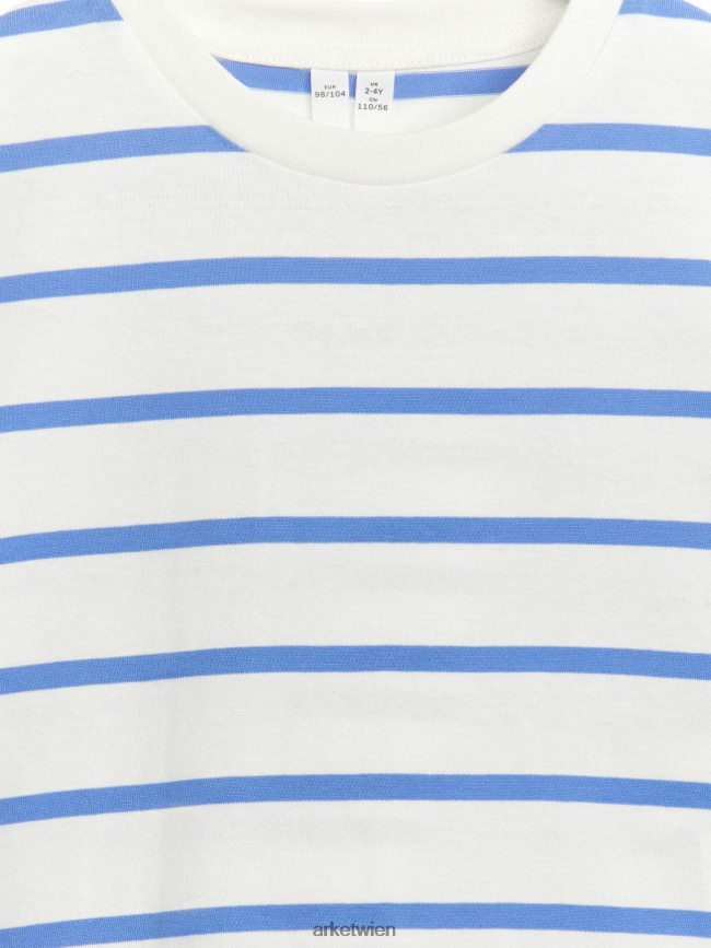 ARKET Streifen-T-Shirt weiß Blau Kinder 8RF08T1477 Kleidung