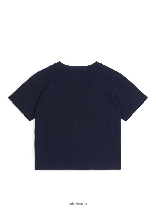 ARKET Strukturiertes T-Shirt dunkelblau/Roboter Kinder 8RF08T1459 Kleidung