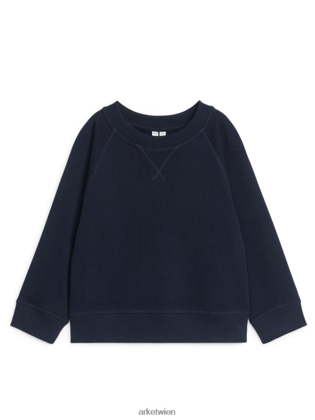 ARKET Sweatshirt aus französischem Frottee Dunkelblau Kinder 8RF08T1514 Kleidung