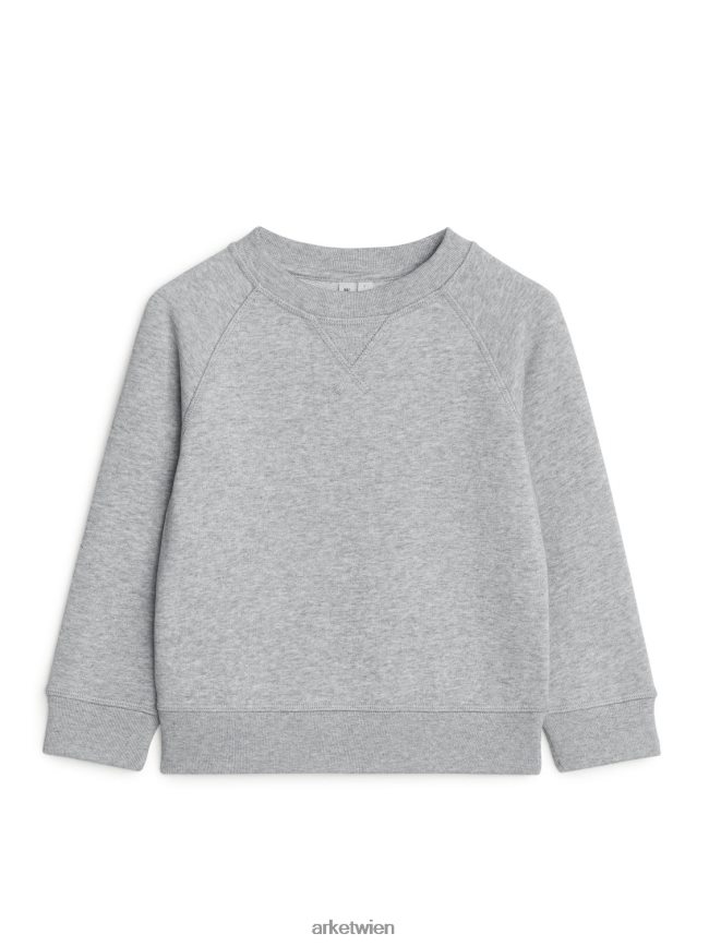 ARKET Sweatshirt mit Rundhalsausschnitt graue Melange Kinder 8RF08T1529 Kleidung