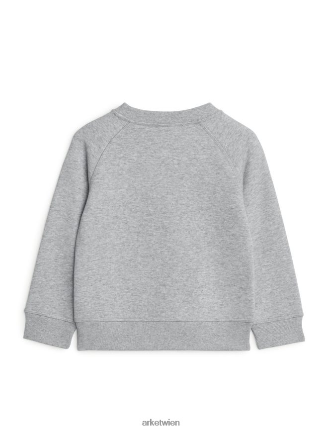 ARKET Sweatshirt mit Rundhalsausschnitt graue Melange Kinder 8RF08T1529 Kleidung