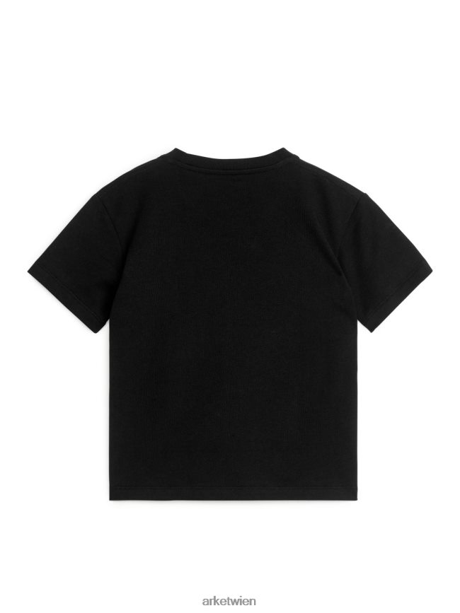 ARKET T-Shirt mit Rundhalsausschnitt Schwarz Kinder 8RF08T1490 Kleidung