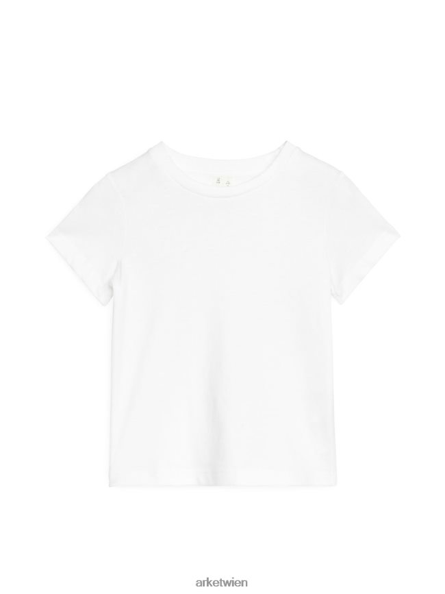 ARKET T-Shirt mit Rundhalsausschnitt Weiß Kinder 8RF08T1532 Kleidung