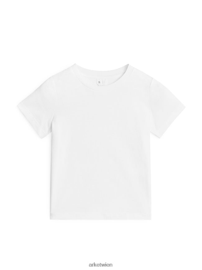 ARKET T-Shirt mit Rundhalsausschnitt Weiß Kinder 8RF08T1532 Kleidung