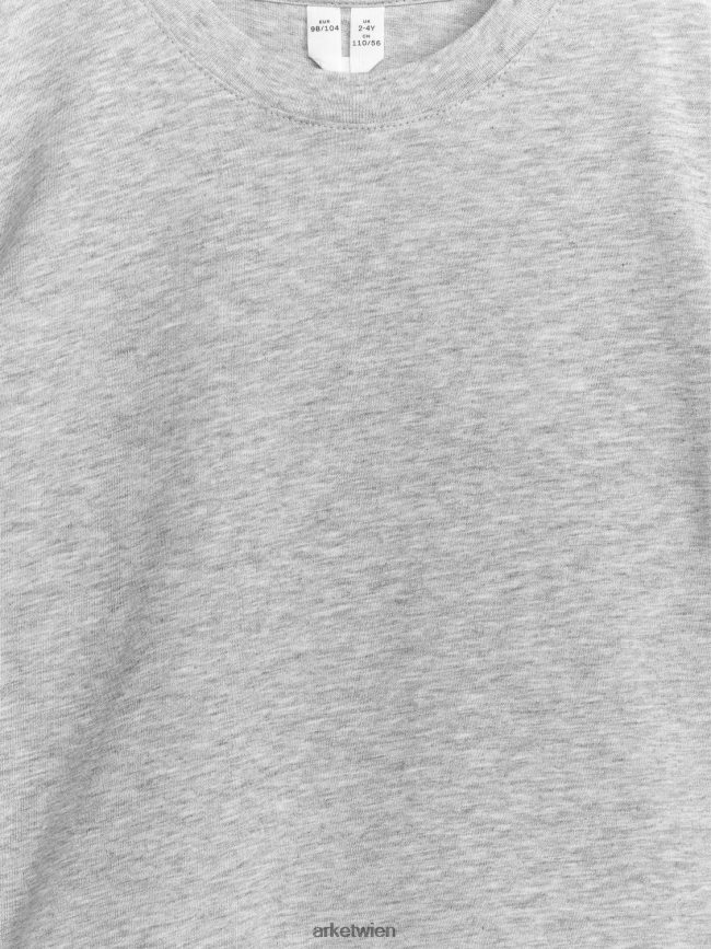 ARKET T-Shirt mit Rundhalsausschnitt graue Melange Kinder 8RF08T1434 Kleidung