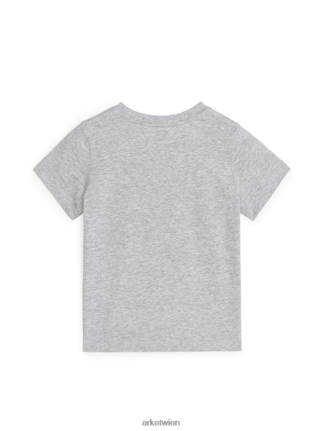 ARKET T-Shirt mit Rundhalsausschnitt graue Melange Kinder 8RF08T1531 Kleidung