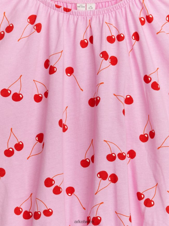 ARKET Voluminöses Jersey-Oberteil mit Raffungen Pink Rot Kinder 8RF08T1463 Kleidung