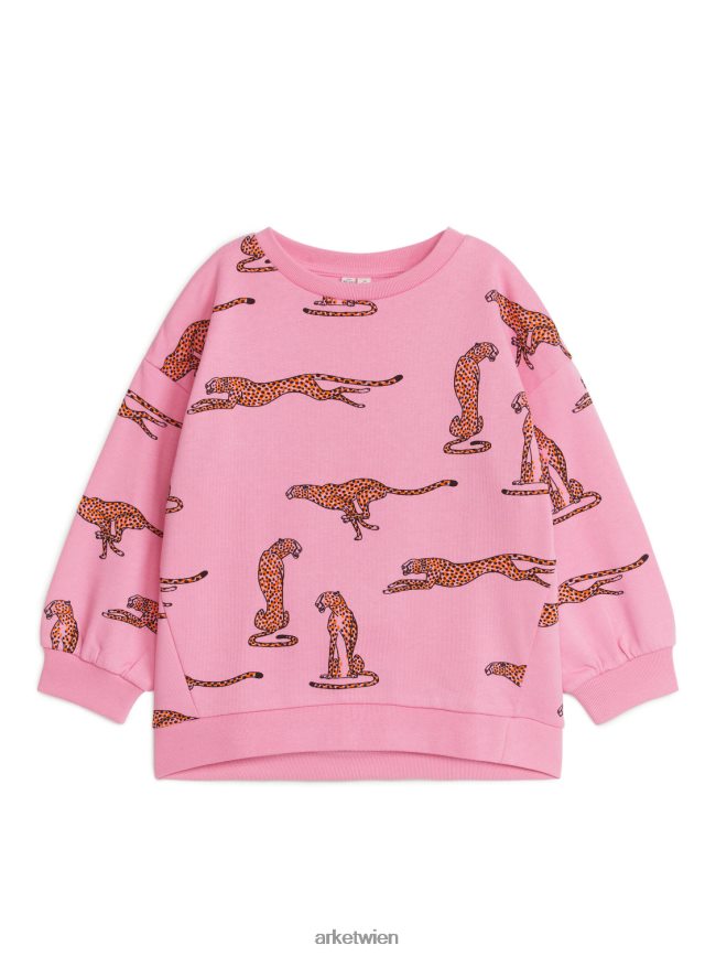ARKET übergroßes Sweatshirt rosa/gepard Kinder 8RF08T1440 Kleidung
