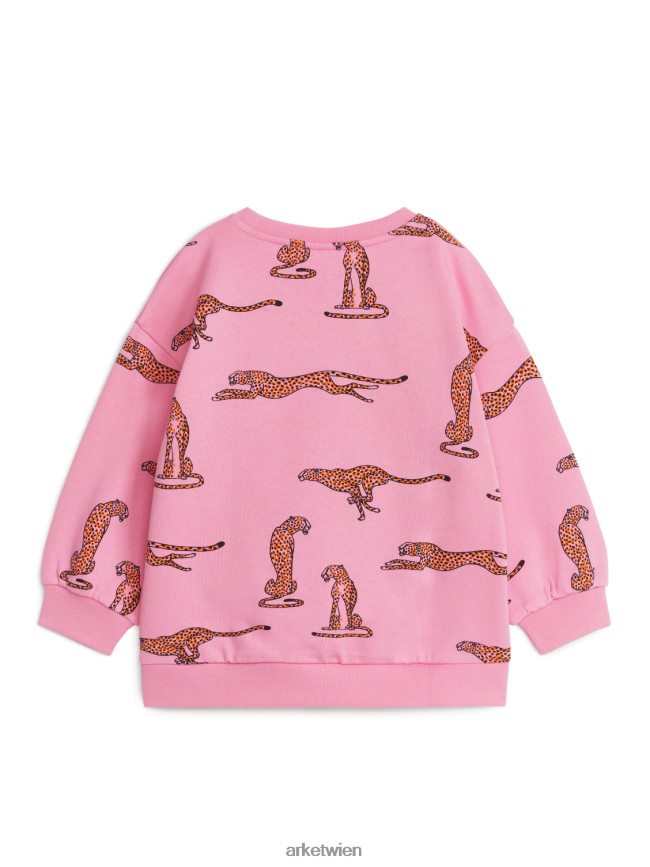 ARKET übergroßes Sweatshirt rosa/gepard Kinder 8RF08T1440 Kleidung