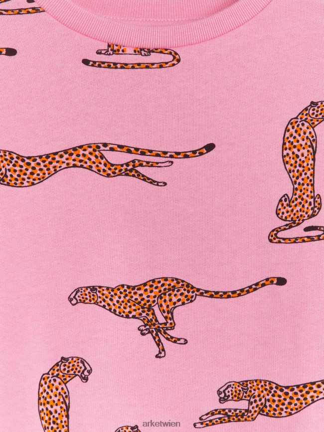 ARKET übergroßes Sweatshirt rosa/gepard Kinder 8RF08T1440 Kleidung