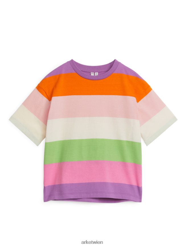ARKET übergroßes T-Shirt Mehrfarbig/Streifen Kinder 8RF08T1451 Kleidung