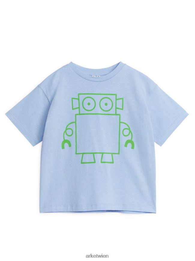 ARKET übergroßes T-Shirt hellblau/Roboter Kinder 8RF08T1457 Kleidung