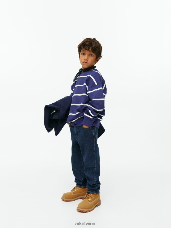 ARKET lässiges Sweatshirt dunkelblau/cremeweiß Kinder 8RF08T1516 Kleidung