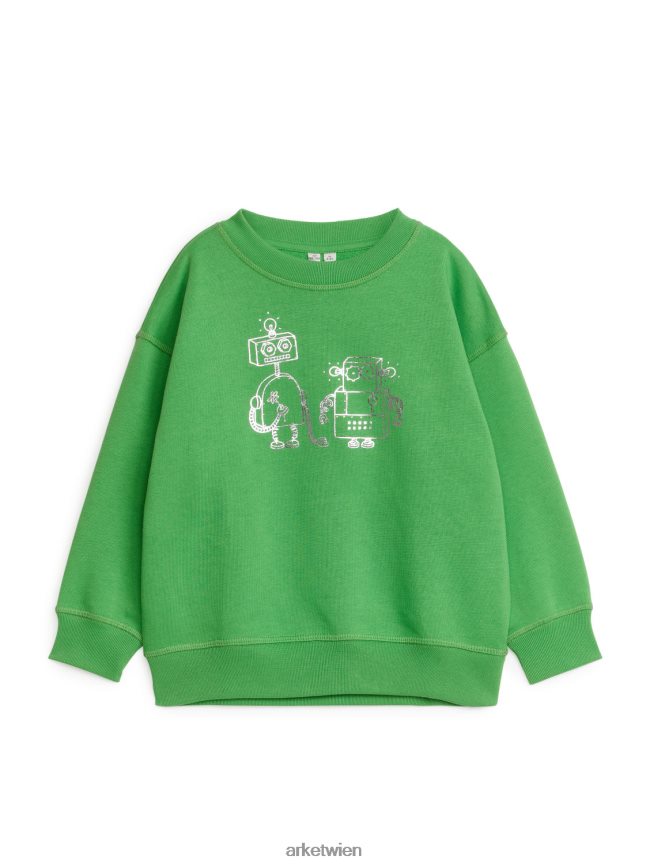 ARKET lässiges Sweatshirt grün/Roboter Kinder 8RF08T1487 Kleidung