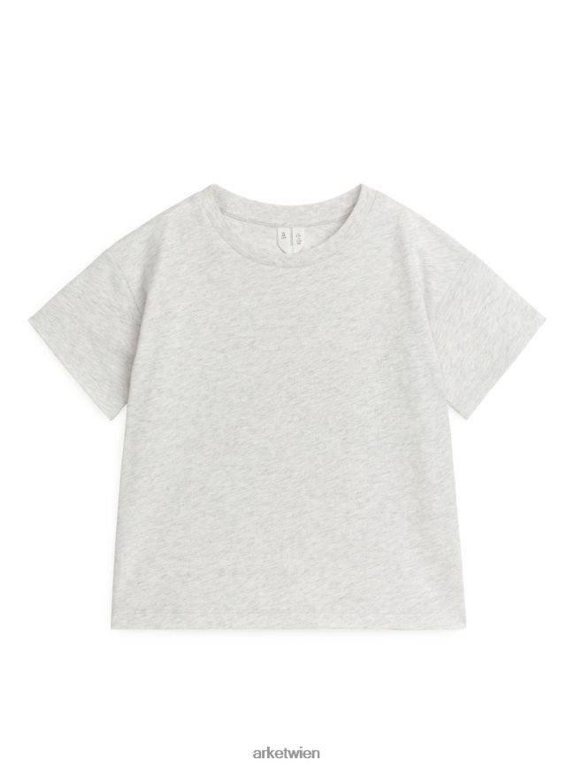 ARKET leichtes T-Shirt hellgrau meliert Kinder 8RF08T1519 Kleidung