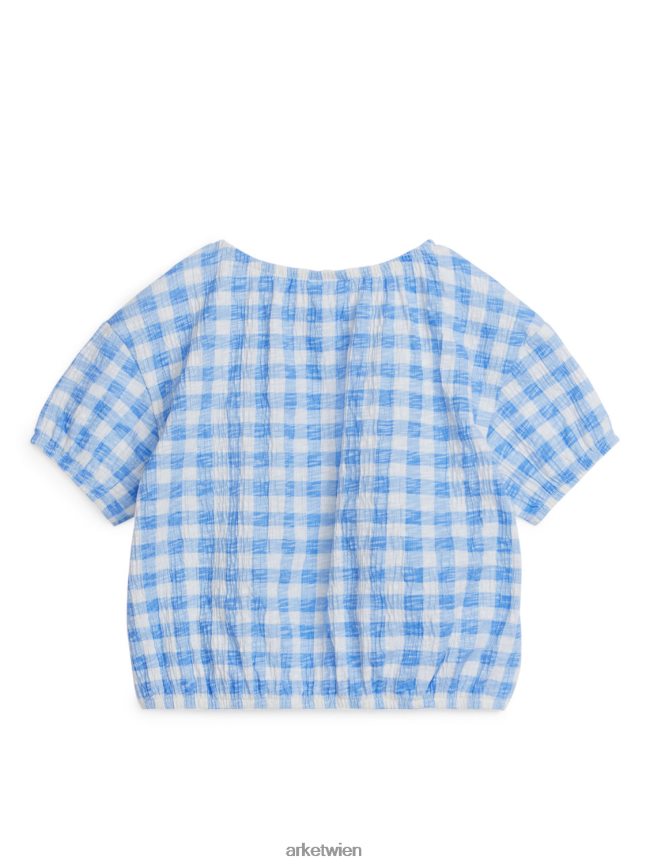 ARKET strukturiertes Oberteil weiß Blau Kinder 8RF08T1455 Kleidung