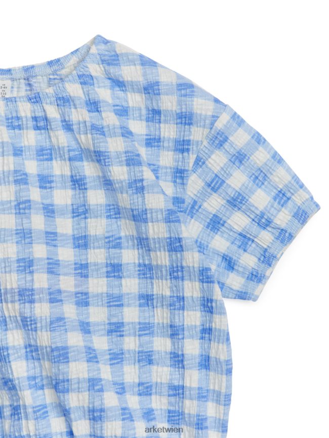 ARKET strukturiertes Oberteil weiß Blau Kinder 8RF08T1455 Kleidung