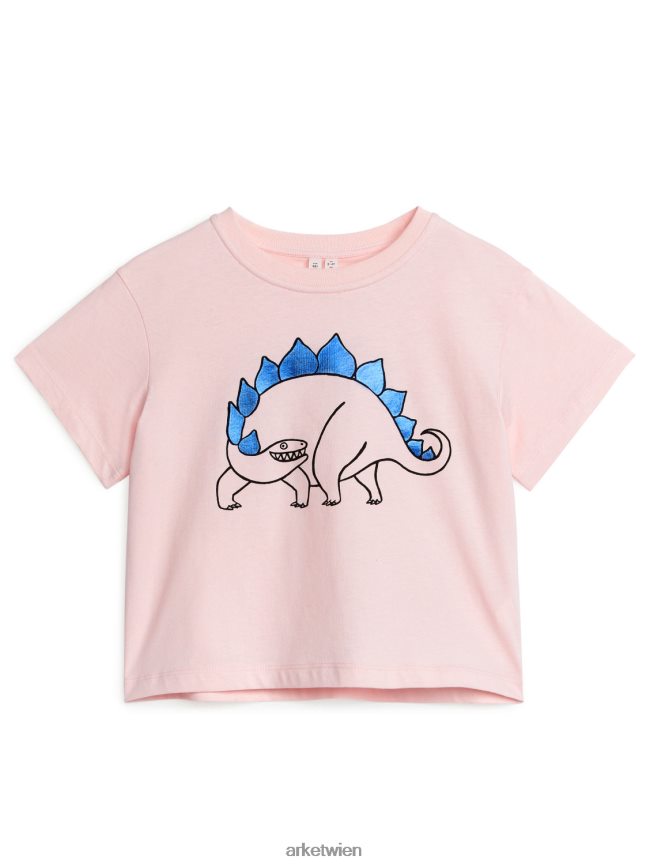 ARKET weit geschnittenes T-Shirt beige/dino Kinder 8RF08T1510 Kleidung