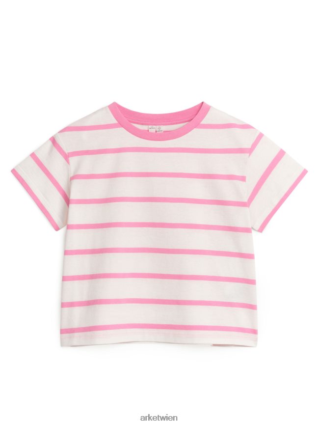 ARKET weit geschnittenes T-Shirt weiß/rosa Kinder 8RF08T1465 Kleidung