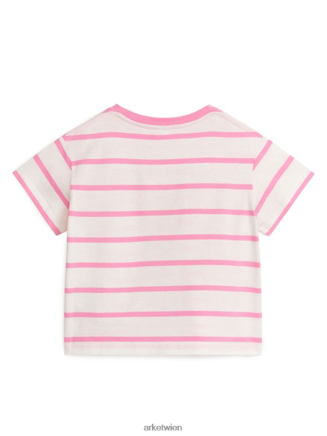 ARKET weit geschnittenes T-Shirt weiß/rosa Kinder 8RF08T1465 Kleidung