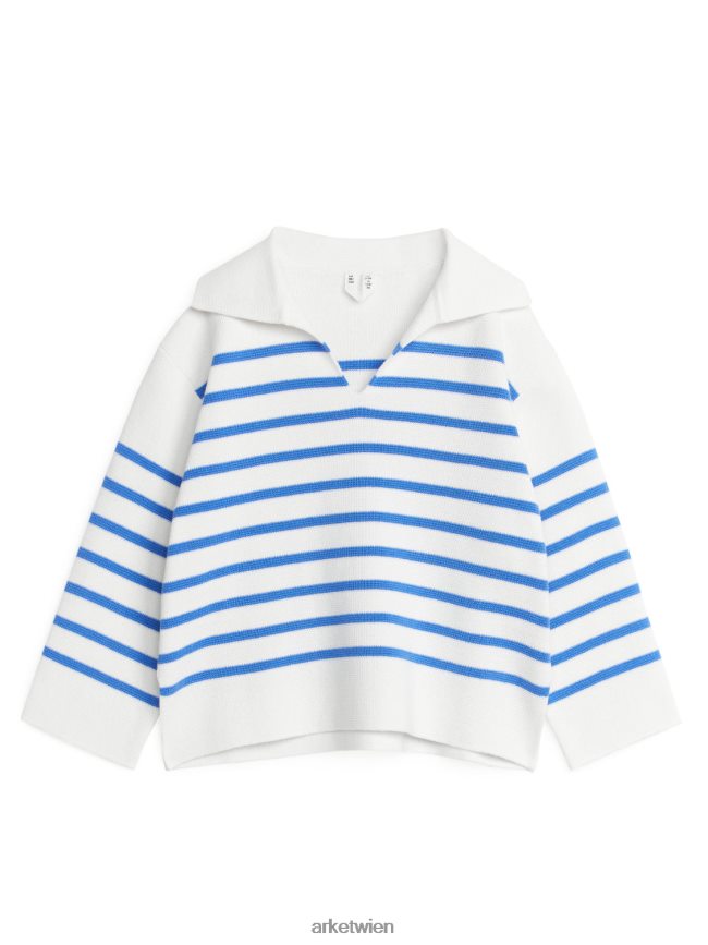 ARKET Baumwollpullover leuchtend blau/weiß Kinder 8RF08T1620 Kleidung