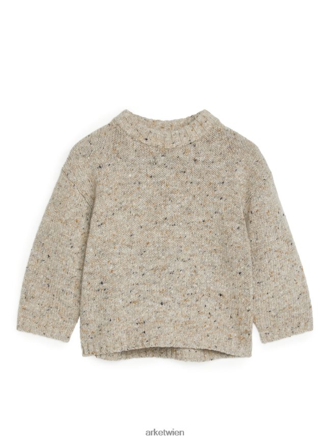 ARKET Pullover aus Nissenwolle Beige-Melange Kinder 8RF08T1622 Kleidung