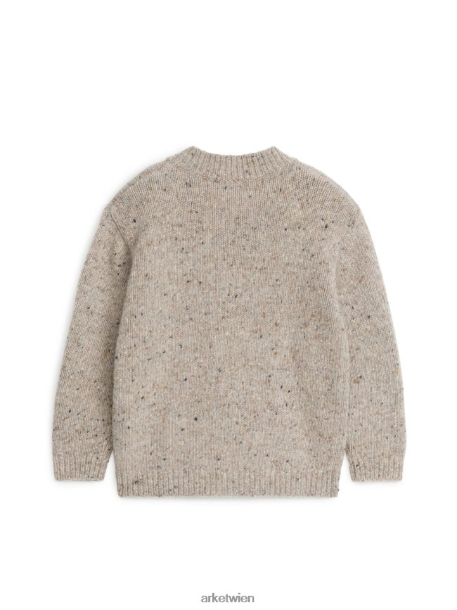 ARKET Strick-Cardigan mit Noppenmuster Beige Kinder 8RF08T1621 Kleidung