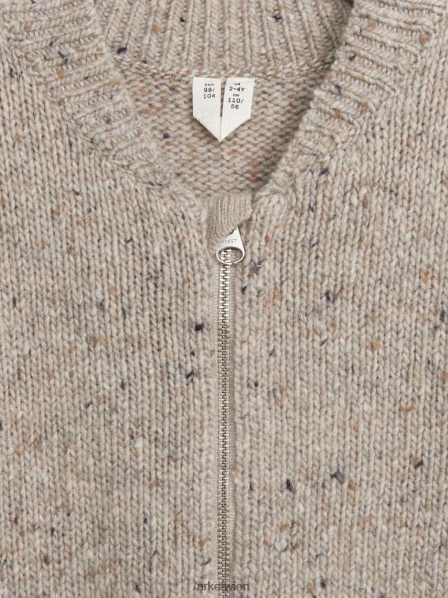 ARKET Strick-Cardigan mit Noppenmuster Beige Kinder 8RF08T1621 Kleidung