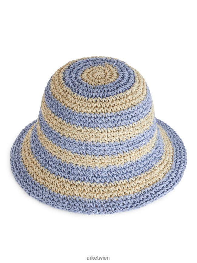 ARKET Strohhut beige/hellblau Kinder 8RF08T1637 Zubehör